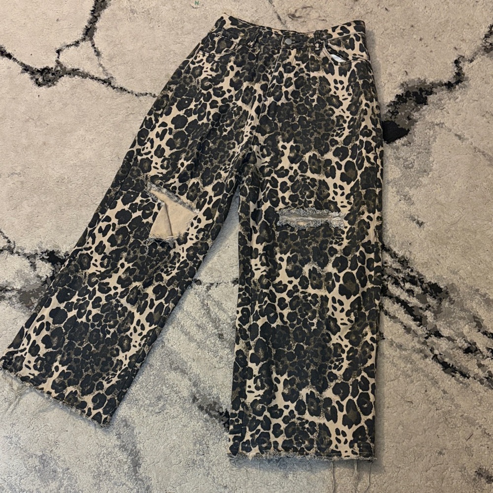 Leopard Print Women Jeans